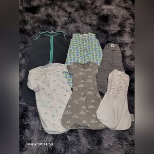 Baby Bundle * 6 Sleeping Bags / Swaddles * Size Newborn To 6/18 Months * Unisex